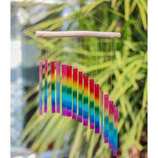 Glass Wind Chime Sloping Rectangle Rainbow
