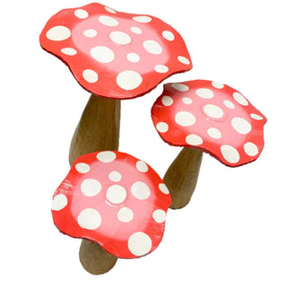Wooden Mushroom Red Set 3