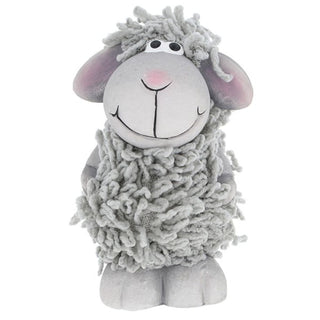 Shaggy Grey Sheep Sitting