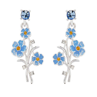 Forget Me Not Silver Plated Posy Earrings