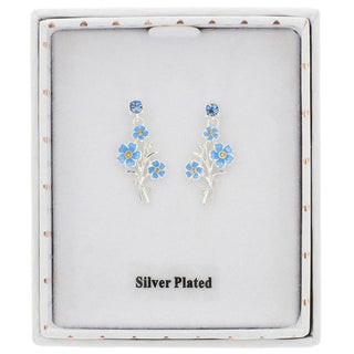Forget Me Not Silver Plated Posy Earrings