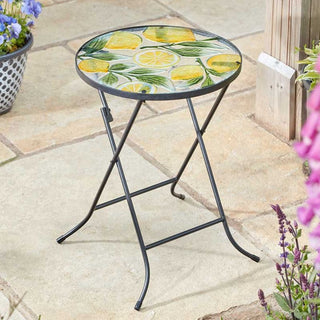 Hand-Painted Glass Lemon Table