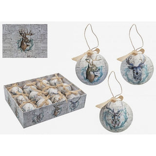 Antique Stag Boxed Bauble Set