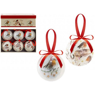 Robin Red Breast Boxed Bauble Set