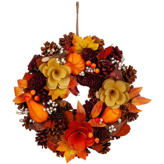 Autumnal Wreath In Brown Shoebox