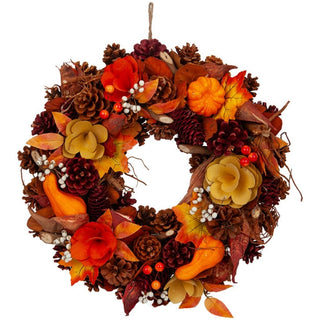 Autumnal Wreath In Brown Shoebox