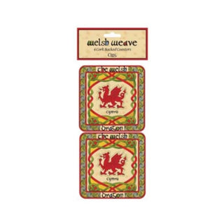 Coasters set of 4 - Welsh Dragon