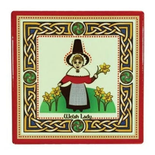 Ceramic Coaster Welsh Lady