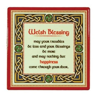 Ceramic Coaster Welsh Blessing