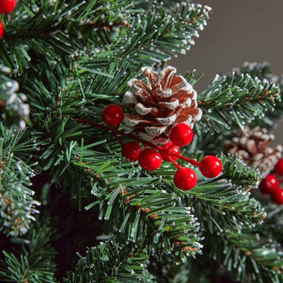 InLit Frosted Pine Berry Cone Slim Tree
