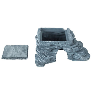 Corner Hide With Heat Storage Basking Stone