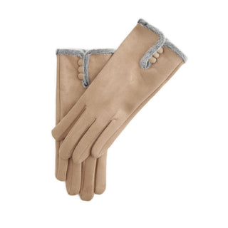 Gloves - 3 Buttons Camel
