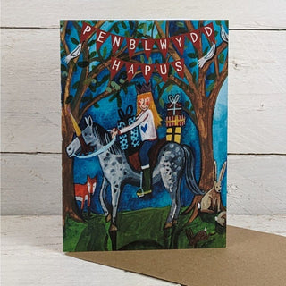 Merlotwr Penblwydd Greetings Card