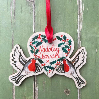 Nadolig Llawen Wooden Decoration