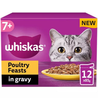Whiskas 7+ Poultry Feast Pouches in Gravy 12 pack