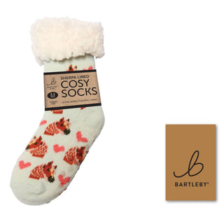 Bartleby Childs Sherpa Socks - Horse Love
