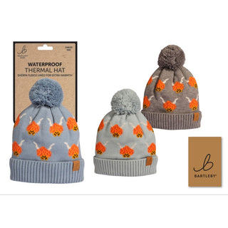 Bartleby Childs Waterproof Bobble Hat - Knitted Highland Cow