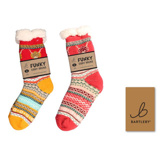 Bartleby Ladies Sherpa Socks - Nordic Highland Cow