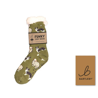 Bartleby Mens Sherpa Socks - Sheep And Sheepdog