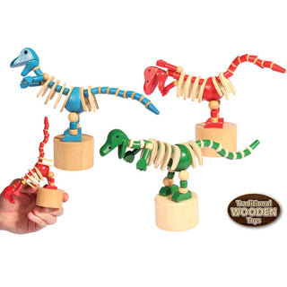 Traditional Wooden Toys Wooden Dinosaur Push Up