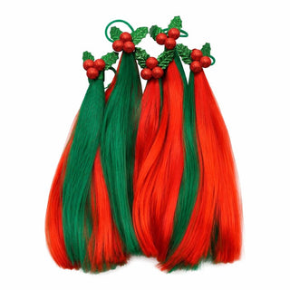 Equetech Christmas Holly Horse Mane Tassels - 5 pack