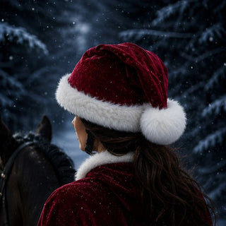 Equetech Deluxe Santa Hat Silk - Red / One size