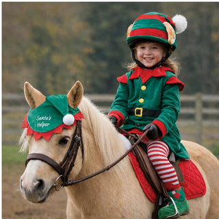 Equetech Elf Christmas Hat Silk - Green/Red