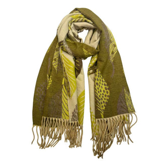Reversible - Dorry Leaves Lime Scarf