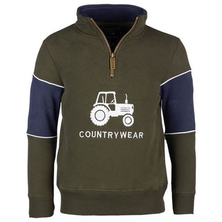 Rydale Byland Boys Quarter Zip Sweatshirt Tractor Olive