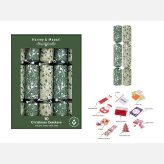 14" Green Mistletoe Crackers