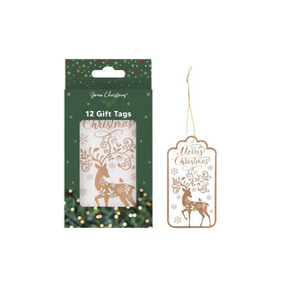 Gift Tags Gold Reindeer