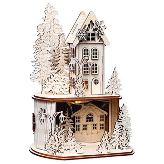 Light Up Fretwork Xmas House