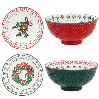 Xmas Mistletoe Ceramic Bowl Medium