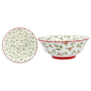Xmas Holly Leaf Ceramic Bowl