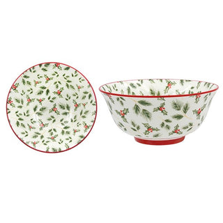 Xmas Holly Leaf Ceramic Bowl