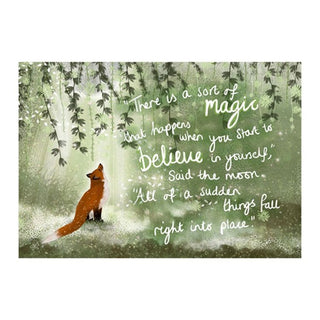 Fox Under The Moon A4 Art Print Believe