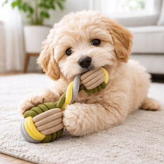 Tiny Tails Multi Rope Dumbell Teether Puppy Toy