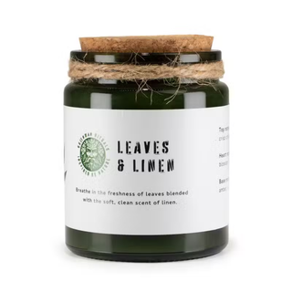 Woodwick Soy Candle Leaves & Linen