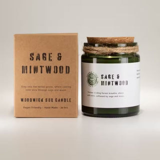 Woodwick Soy Candle Sage & Mintwood
