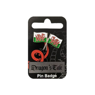 Twin Welsh Flag Pin Badge