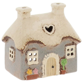 Village Pottery Mini Heart Cottage Grey