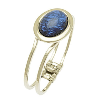 Dark Blue Foil Resin Hinged Bangle
