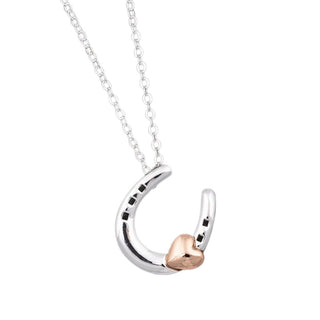 Equestrian Horseshoe Two Tone Necklace