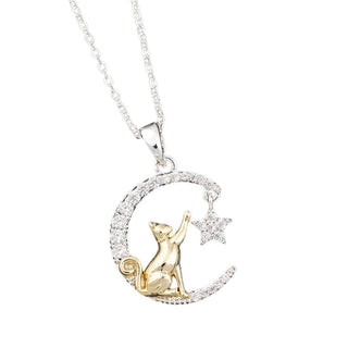 Wish Upon A Star Two Tone Cat Necklace