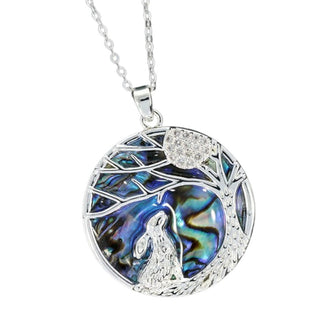 Paua Shell Moongazer Silver Plated Necklace