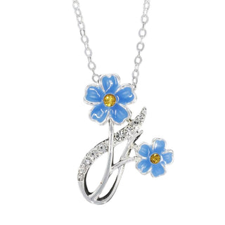 Equilibrium Silver Plated Forget Me Not Necklace