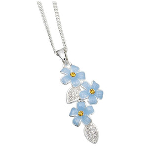 Forget Me Not Cascade Silver Plated Necklace