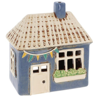 Village Pottery Garden House Blue Tealight