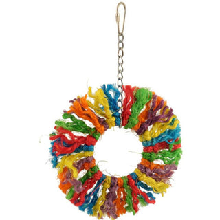 Rainbow Sisal Ring Rope Parrot Toy