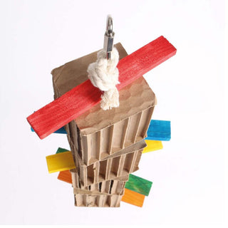 Shredding Tower Honeycomb Cardboard Parrot Toy